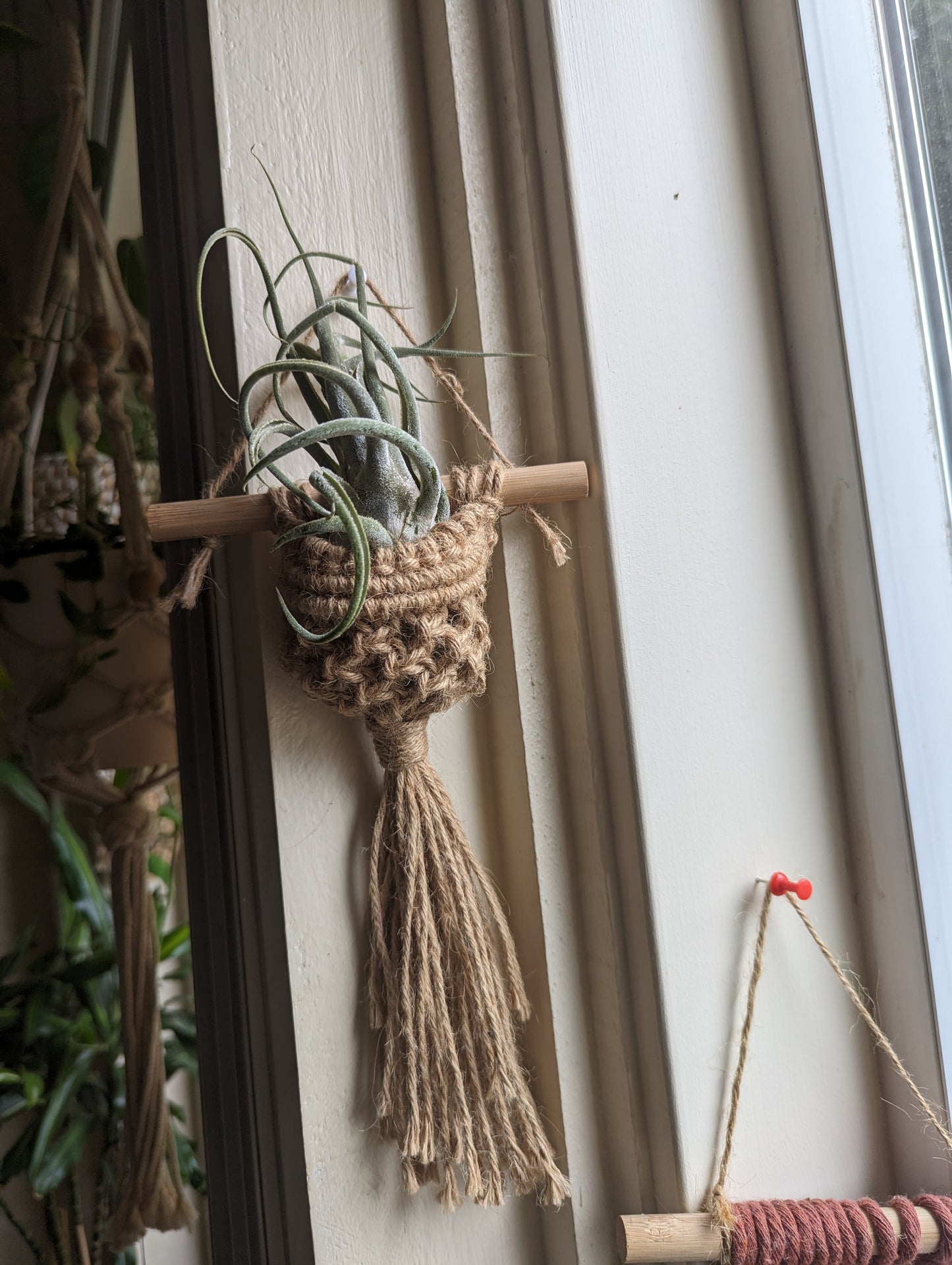 Jute Macrame Hanging Mini Basket