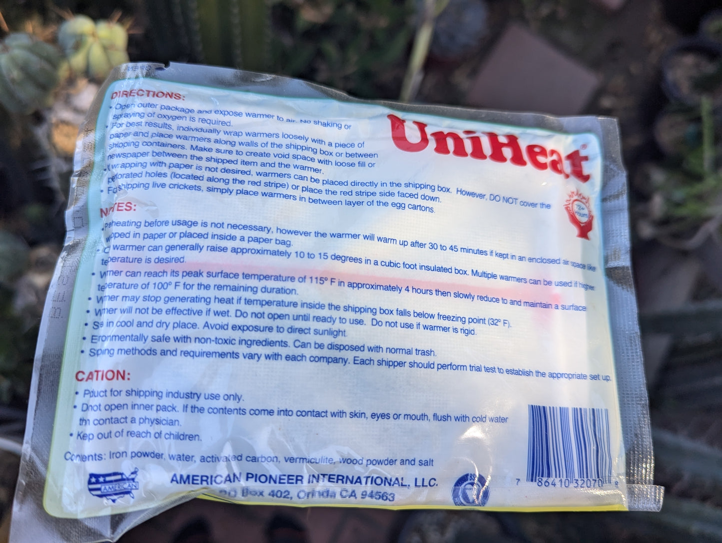 UniHeat Packs (Shipping Warmers)